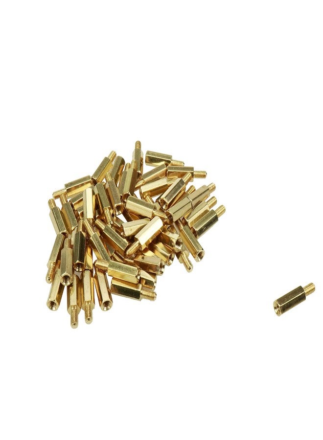 Mcredy Brass M3 Male to Female Hex Head PCB Standoffs Spacers Hardware Nut 12mm Body Length 50 Pcs (M3x12+6) - Image 1